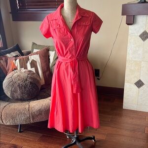 70s Red Utility Dress